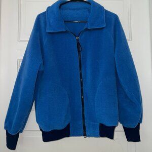 blue fleece jacket
